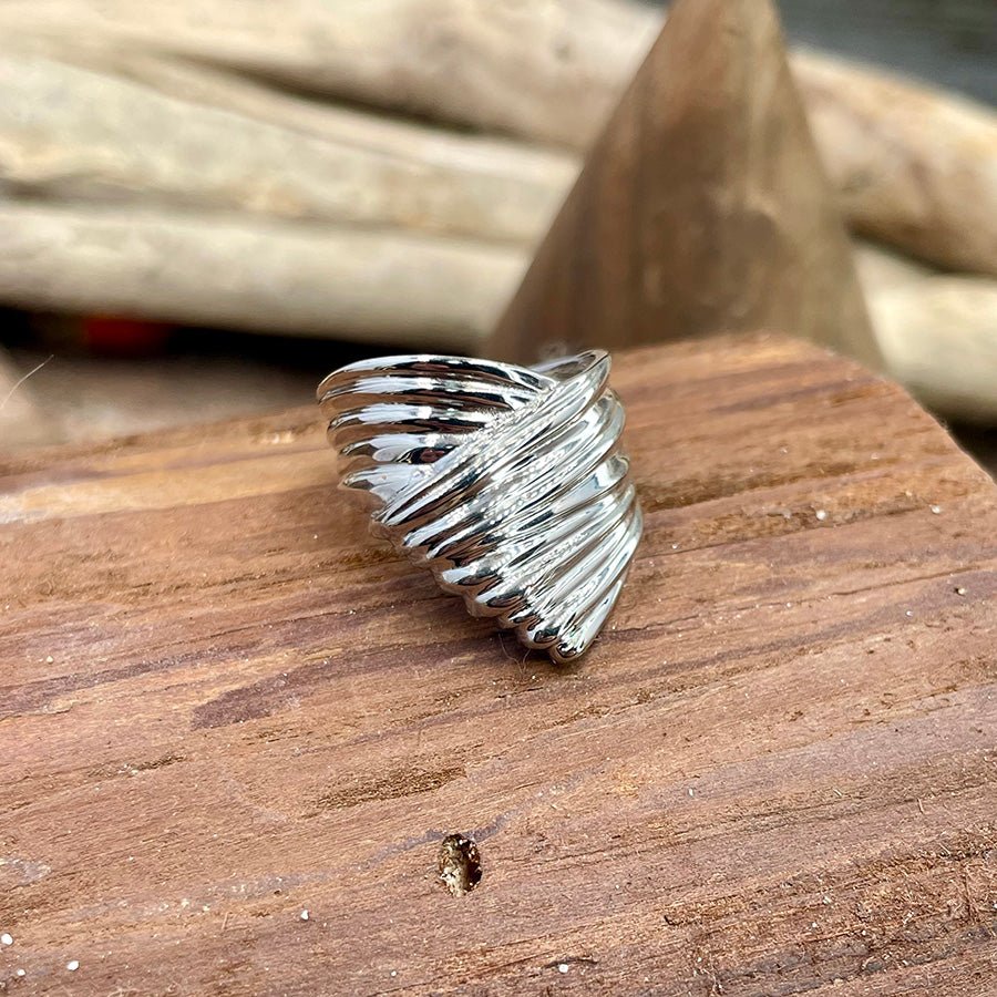 Bague femme PRIVATE SPLASH ONLY – argent 925, design vague sculptée ultra brillante – bijoux fait main en argent 925 | Pitch & Néo