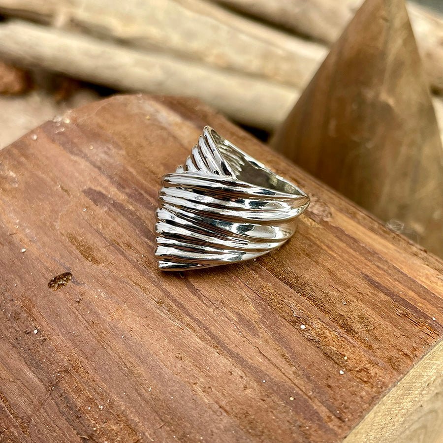 Bague femme PRIVATE SPLASH ONLY – argent 925, design vague sculptée ultra brillante – bijoux fait main en argent 925 | Pitch & Néo
