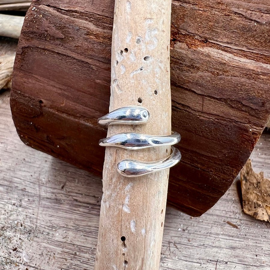 Bague femme réglable TOO HOT TO MELT – design gouttes liquides en argent 925 – bijoux fait main en argent 925 | Pitch & Néo