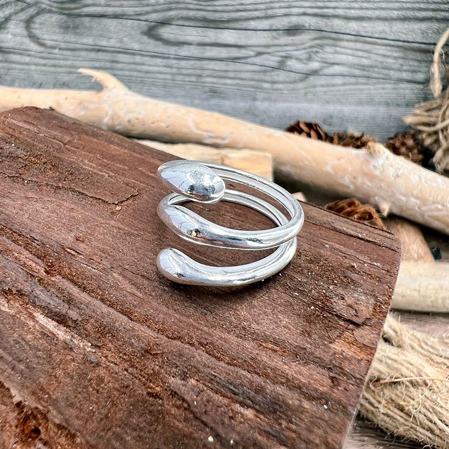 Bague femme réglable TOO HOT TO MELT – design gouttes liquides en argent 925 – bijoux fait main en argent 925 | Pitch & Néo