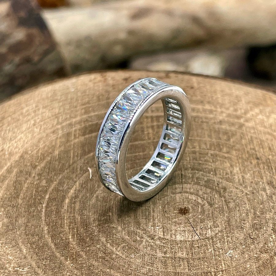 Bague femme SPOIL MY FINGER – anneau zircons taille baguette serti rail, argent 925 – bijoux fait main en argent 925 | Pitch & Néo