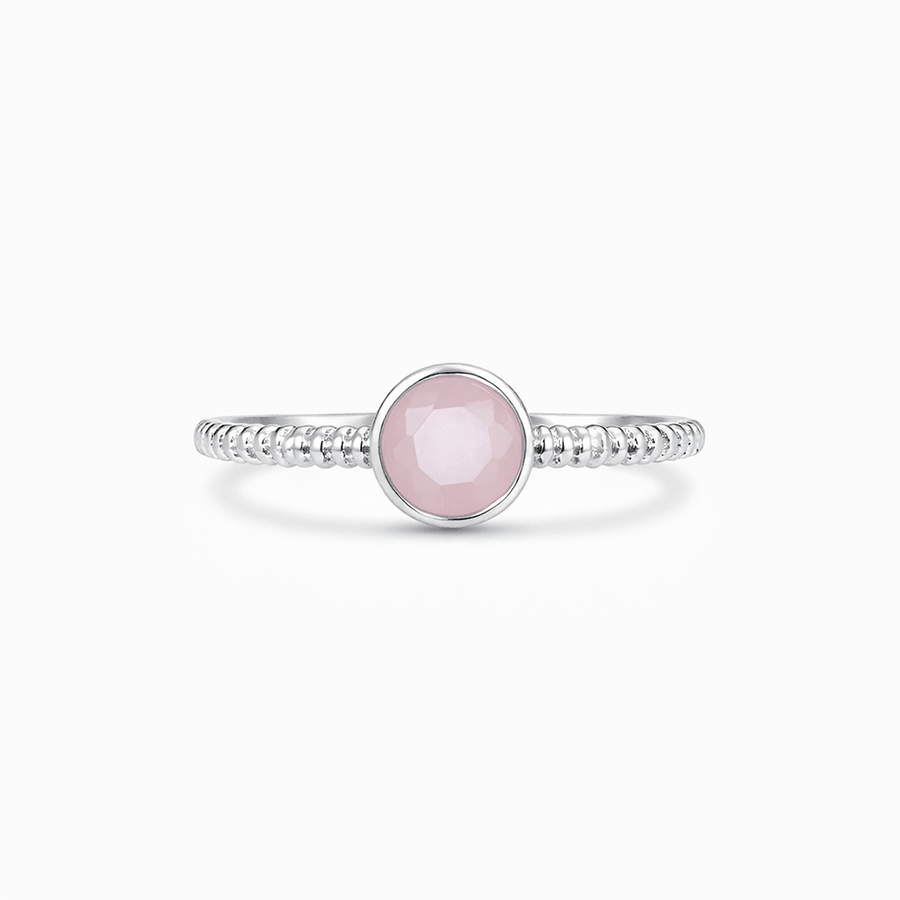 Bague fine quartz rose rond femme argent 925 PRINCESS DON’T BLUSH – bijoux fait main en argent 925 | Pitch & Néo