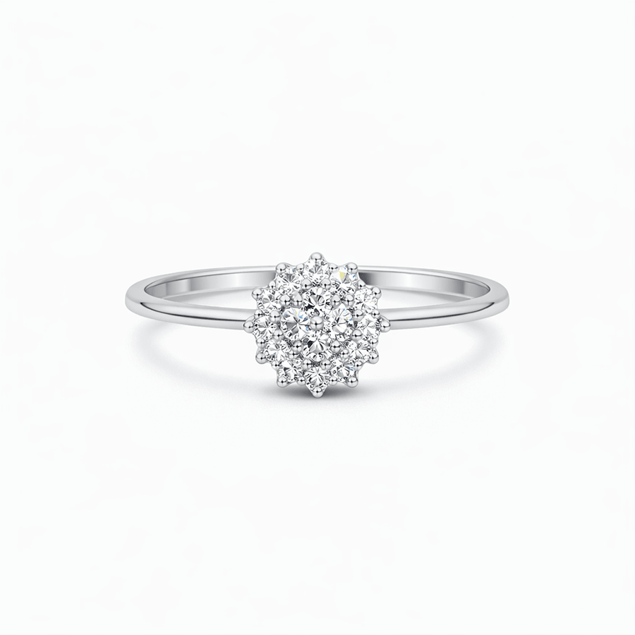 Bague fleur pavage zircons femme argent 925 TOO MUCH ICE, DARLING – bijoux fait main en argent 925 | Pitch & Néo