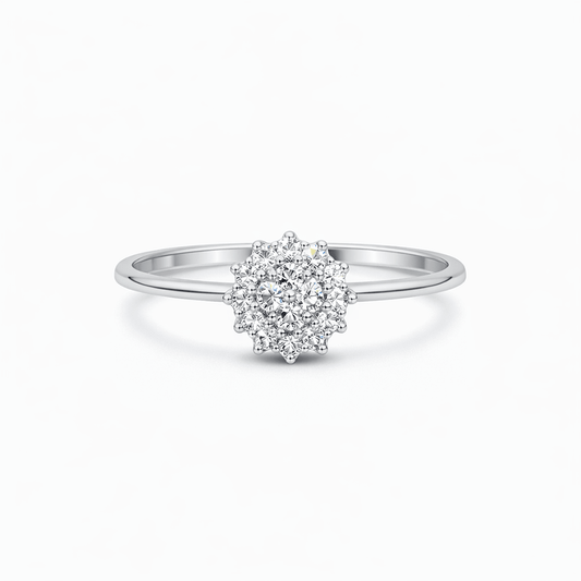 Bague fleur pavage zircons femme argent 925 TOO MUCH ICE, DARLING – bijoux fait main en argent 925 | Pitch & Néo