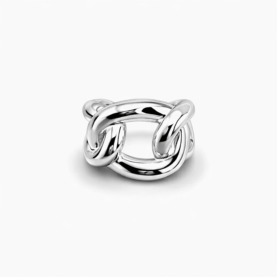 Bague large anneaux entrelacés femme argent 925 NEED YOU NOW – bijoux fait main en argent 925 | Pitch & Néo