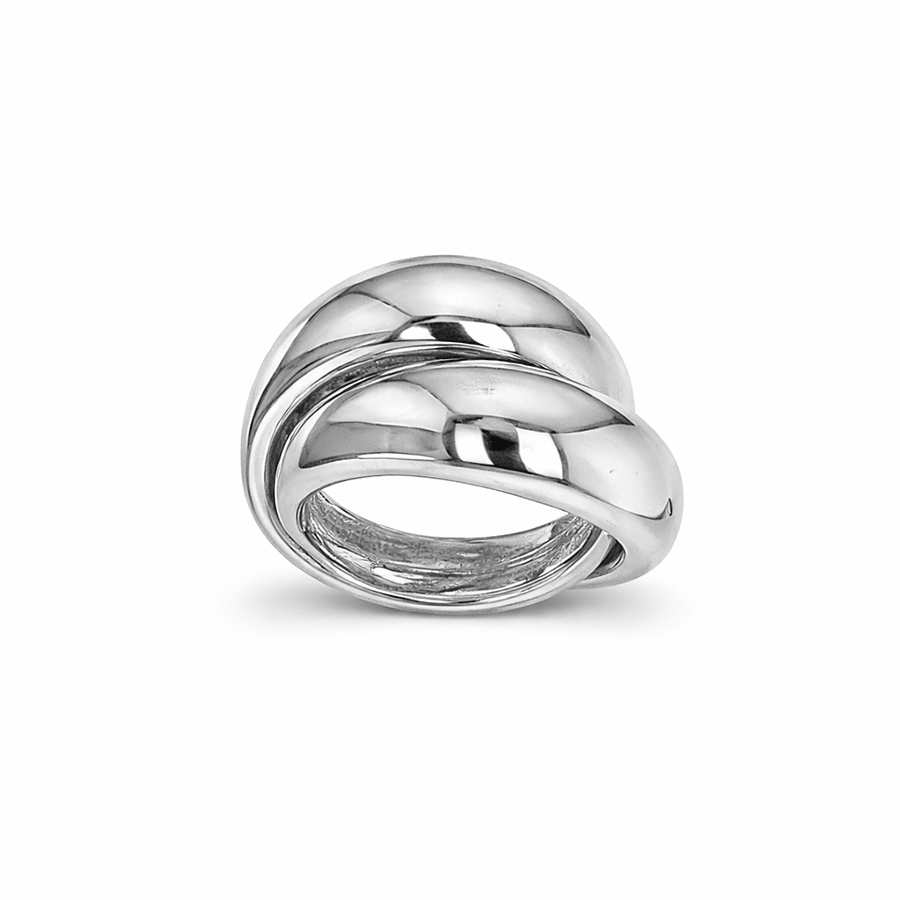Bague large croisée femme argent 925 TWISTED GIRL – bijoux fait main en argent 925 | Pitch & Néo