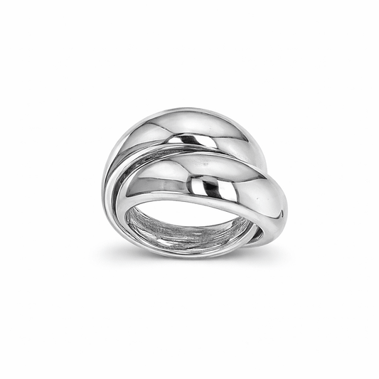 Bague large croisée femme argent 925 TWISTED GIRL – bijoux fait main en argent 925 | Pitch & Néo