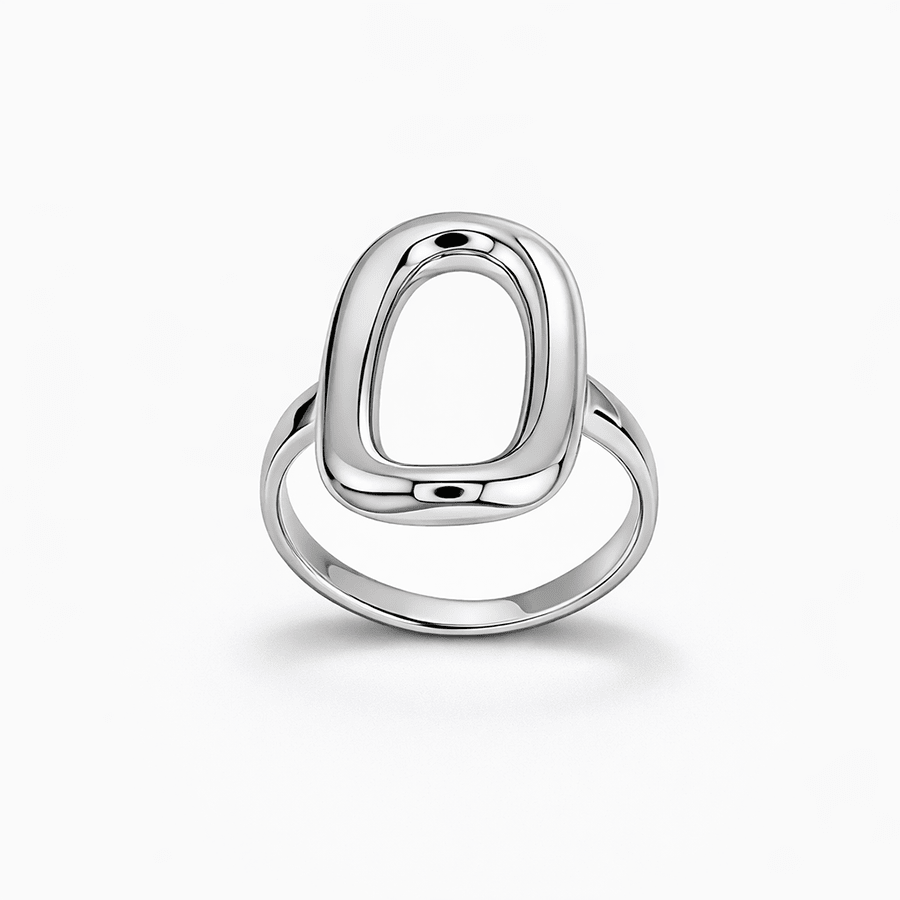 Bague rectangle arrondi femme argent 925 MIRROR ME, DARLING – bijoux fait main en argent 925 | Pitch & Néo