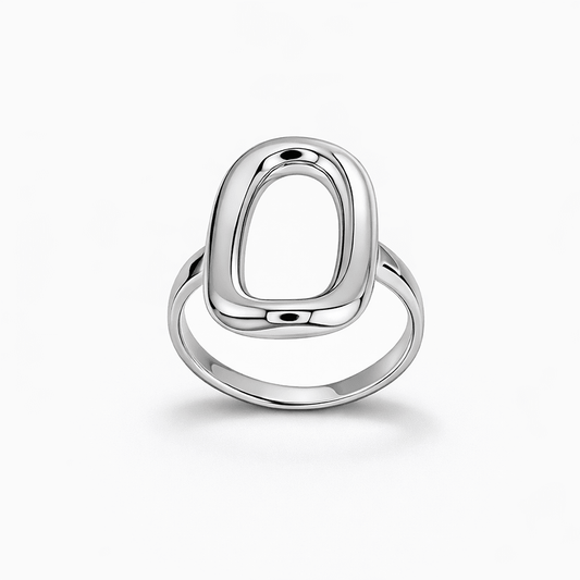 Bague rectangle arrondi femme argent 925 MIRROR ME, DARLING – bijoux fait main en argent 925 | Pitch & Néo