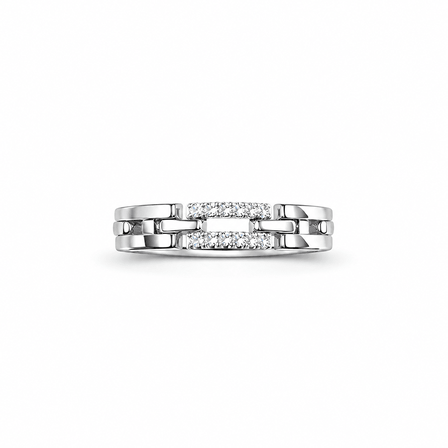 Bague rectangles zircon femme argent 925 DOUBLE ICE – bijoux fait main en argent 925 | Pitch & Néo