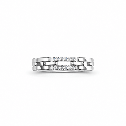 Bague rectangles zircon femme argent 925 DOUBLE ICE – bijoux fait main en argent 925 | Pitch & Néo