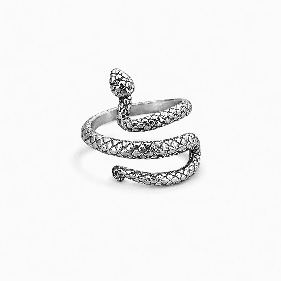 Bague serpent femme argent 925 BITE THE APPLE, SINNER!!! – réglable style phalange – bijoux fait main en argent 925 | Pitch & Néo