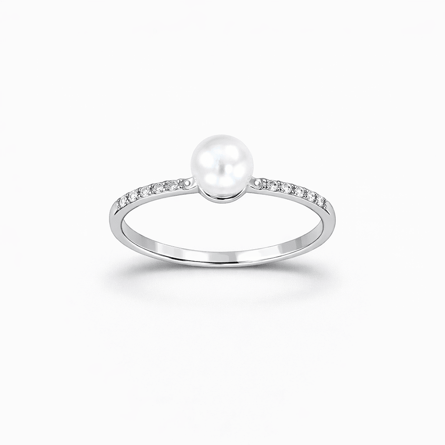 Bague solitaire perle d’eau douce zircon femme argent 925 GOOD GIRL GONE PEARL – bijoux fait main en argent 925 | Pitch & Néo