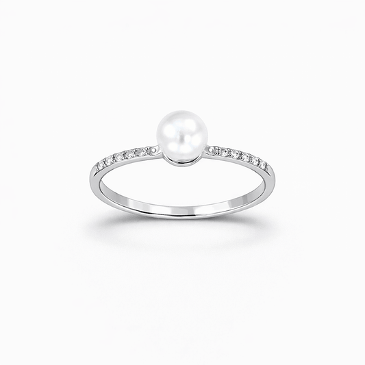 Bague solitaire perle d’eau douce zircon femme argent 925 GOOD GIRL GONE PEARL – bijoux fait main en argent 925 | Pitch & Néo