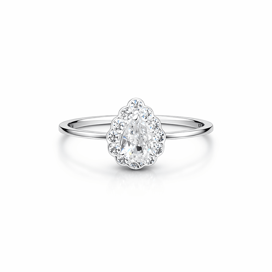 Bague solitaire zircon poire femme argent 925 FROST ME, CHÉRIE – bijoux fait main en argent 925 | Pitch & Néo
