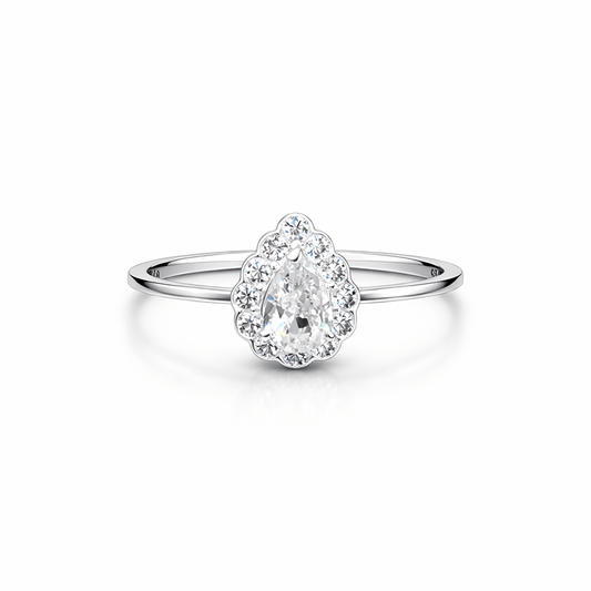 Bague solitaire zircon poire femme argent 925 FROST ME, CHÉRIE – bijoux fait main en argent 925 | Pitch & Néo