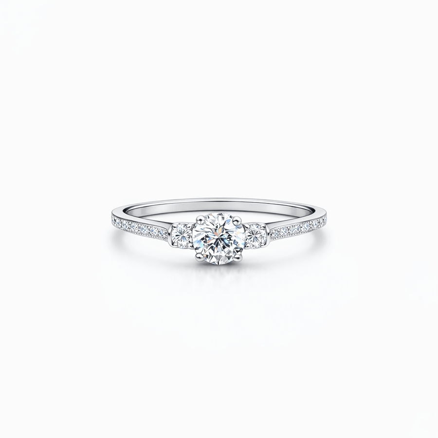Bague solitaire zircon rond femme argent 925 WAKE UP & SHINE – bijoux fait main en argent 925 | Pitch & Néo