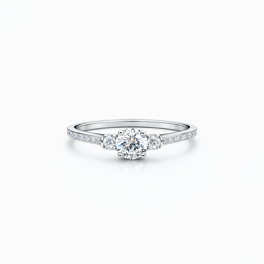 Bague solitaire zircon rond femme argent 925 WAKE UP & SHINE – bijoux fait main en argent 925 | Pitch & Néo
