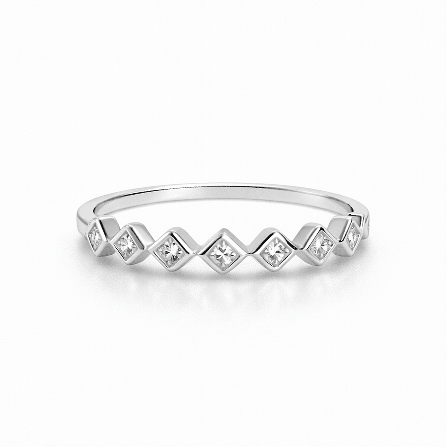 Bague zigzag zircons losange femme argent 925 SHARPER THAN YOU – bijoux fait main en argent 925 | Pitch & Néo