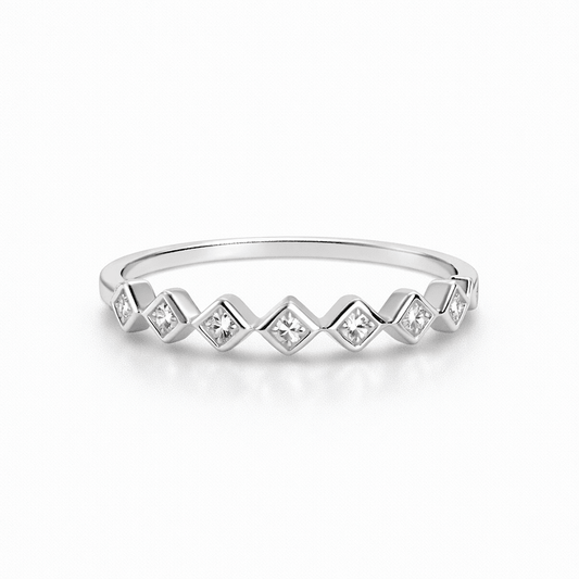 Bague zigzag zircons losange femme argent 925 SHARPER THAN YOU – bijoux fait main en argent 925 | Pitch & Néo
