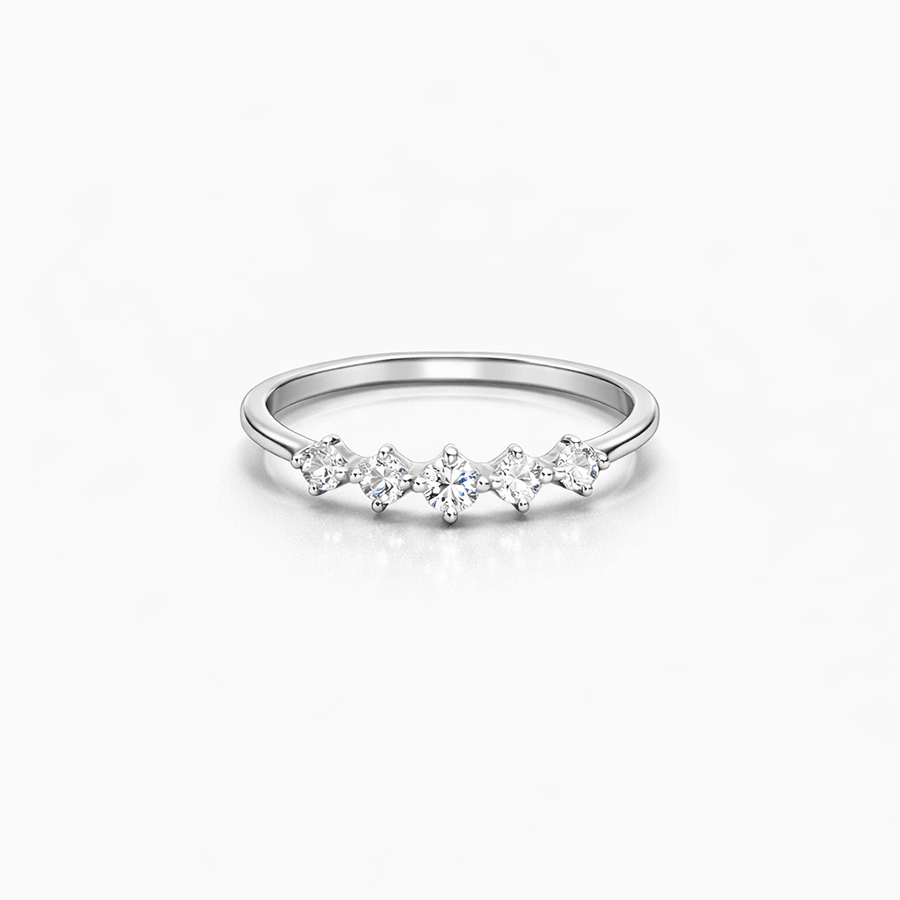 Bague zircons alignés ligne ondulée femme argent 925 AFFAIR TO DAZZLE – bijoux fait main en argent 925 | Pitch & Néo