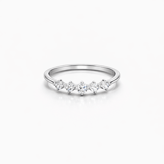 Bague zircons alignés ligne ondulée femme argent 925 AFFAIR TO DAZZLE – bijoux fait main en argent 925 | Pitch & Néo