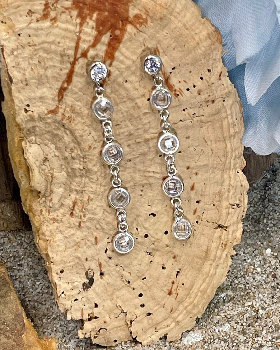 Boucles d’oreilles femme CRY ME A RIVER – zircons façon diamant en cascade et argent 925 – bijoux fait main en argent 925 | Pitch & Néo