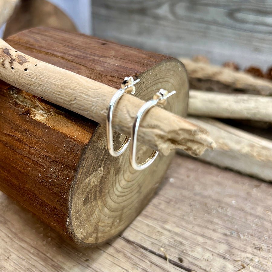 Boucles d’oreilles femme DON’T SHAPE ME, BABE – créoles ovales en argent 925 – bijoux fait main en argent 925 | Pitch & Néo