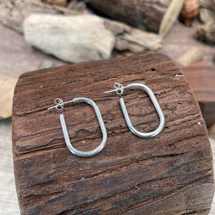 Boucles d’oreilles femme DON’T SHAPE ME, BABE – créoles ovales en argent 925 – bijoux fait main en argent 925 | Pitch & Néo