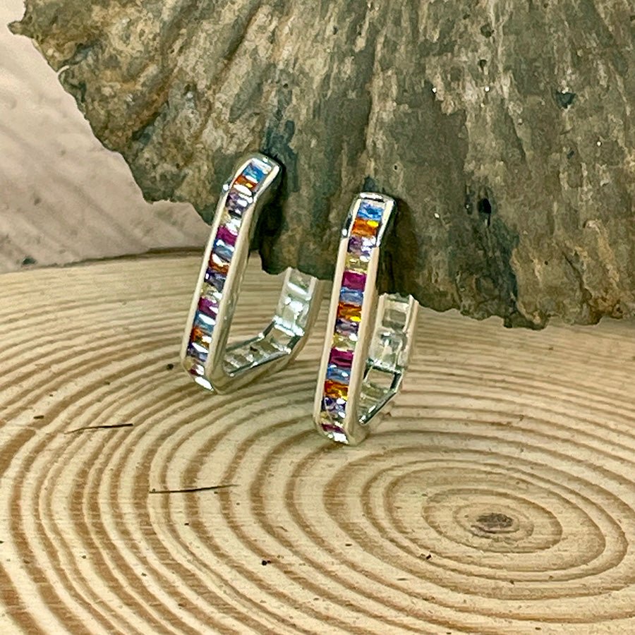 boucles-oreilles-femme-argent-925 SUGAR HANGOVER zircons multicolores | Pitch & Néo