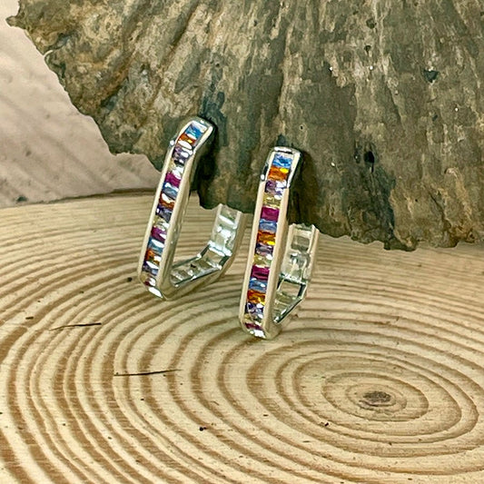 boucles-oreilles-femme-argent-925 SUGAR HANGOVER zircons multicolores | Pitch & Néo