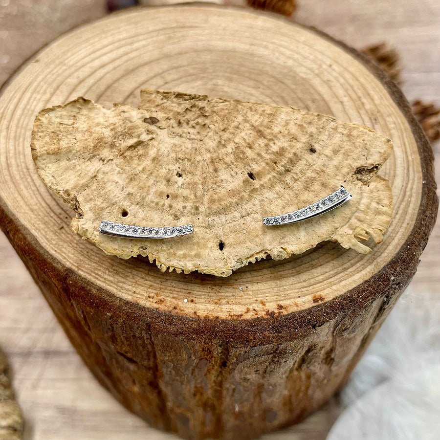 Boucles d’oreilles femme UPGRADE ME – barrettes grimpeur d’oreilles pavées de zircons façon diamant et argent 925 – bijoux fait main en argent 925 | Pitch & Néo