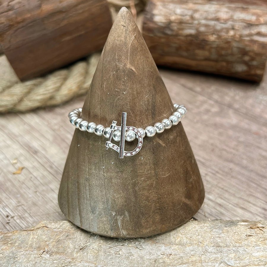 Bracelet boules argent 925 femme fermoir toggle fer à cheval D FOR DESIRE – bijoux fait main en argent 925 | Pitch & Néo