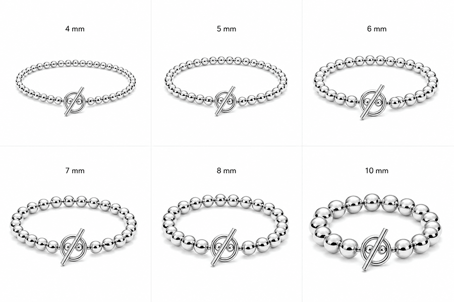 Bracelet boules argent 925 femme fermoir toggle TOGGLE ICON – bijoux fait main en argent 925 | Pitch & Néo