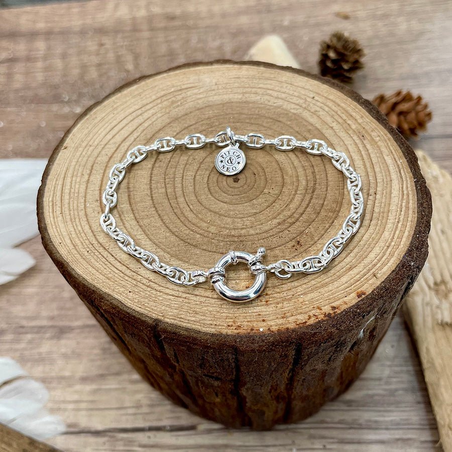 Bracelet femme ANCHOR ME, BABY – chaîne marine torsadée & fermoir bouée et argent 925 – bijoux fait main en argent 925 | Pitch & Néo
