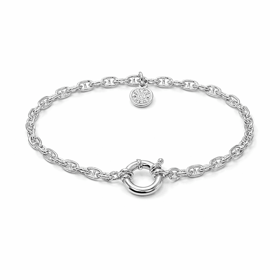 Bracelet femme ANCHOR ME, BABY – maille marine torsadée & fermoir bouée et argent 925 – bijoux fait main en argent 925 | Pitch & Néo
