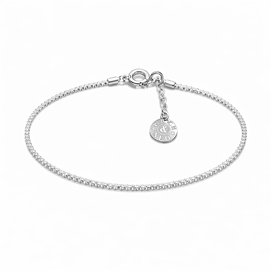 Bracelet femme BOOGIE LIGHT – maille popcorn facettée scintillante en argent 925 – bijoux fait main en argent 925 | Pitch & Néo
