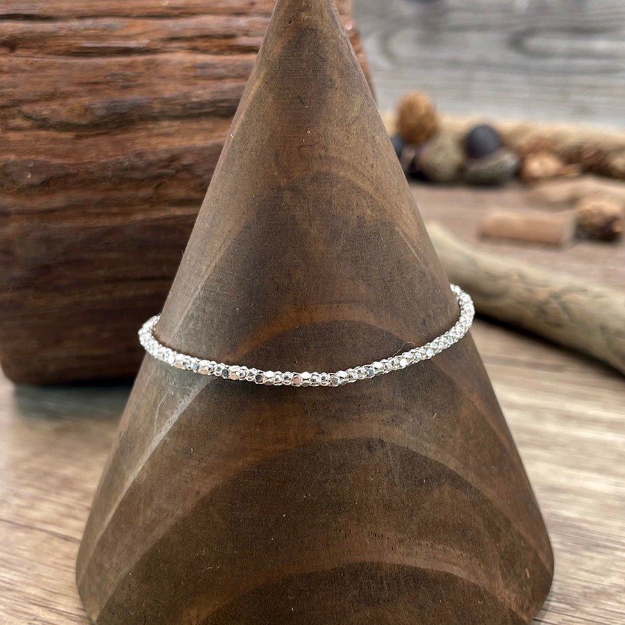 Bracelet femme BOOGIE LIGHT – maille popcorn facettée scintillante en argent 925 – bijoux fait main en argent 925 | Pitch & Néo