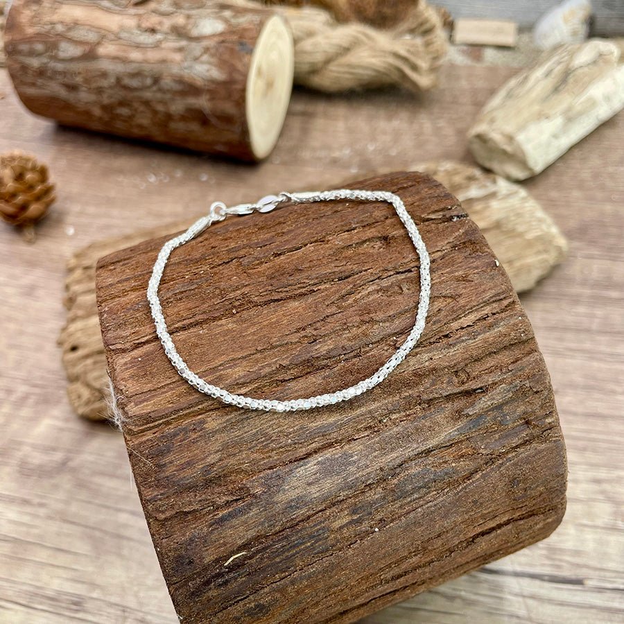 Bracelet femme BOOGIE LIGHT – maille popcorn facettée scintillante en argent 925 – bijoux fait main en argent 925 | Pitch & Néo