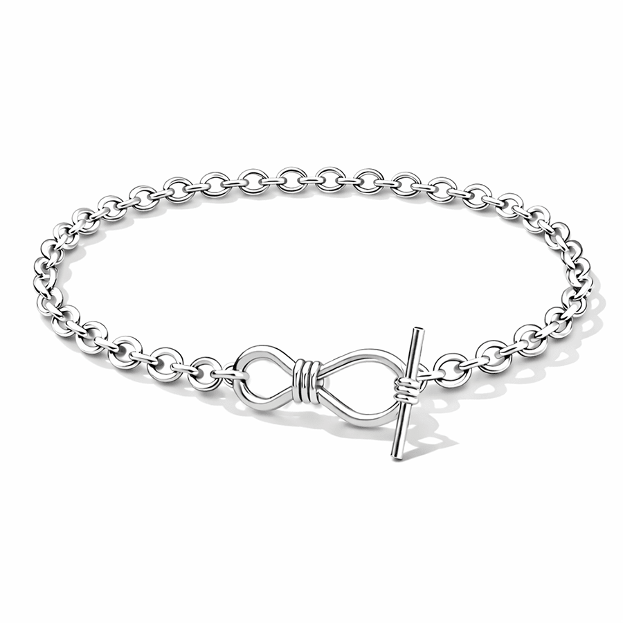 Bracelet femme FOREVER CHÉRI ! – maille jaseron épaisse & fermoir bijou infini et argent 925 – bijoux fait main en argent 925 | Pitch & Néo