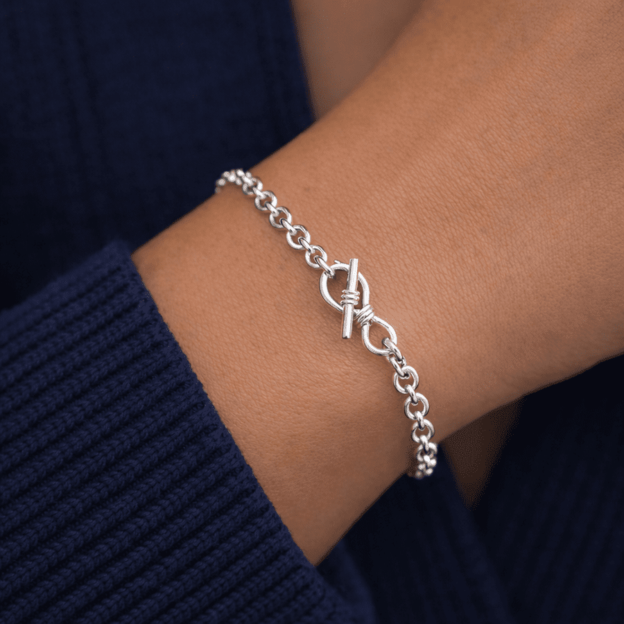 Bracelet femme FOREVER CHÉRI ! – maille jaseron épaisse & fermoir bijou infini et argent 925 – bijoux fait main en argent 925 | Pitch & Néo