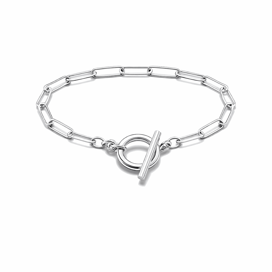Bracelet femme LINK ME, LOVER – maillons rectangulaires oversize & fermoir toggle lisse et argent 925 – bijoux fait main en argent 925 | Pitch & Néo