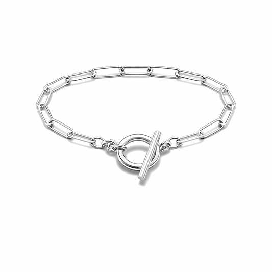 Bracelet femme LINK ME, LOVER – maillons rectangulaires oversize & fermoir toggle lisse et argent 925 – bijoux fait main en argent 925 | Pitch & Néo