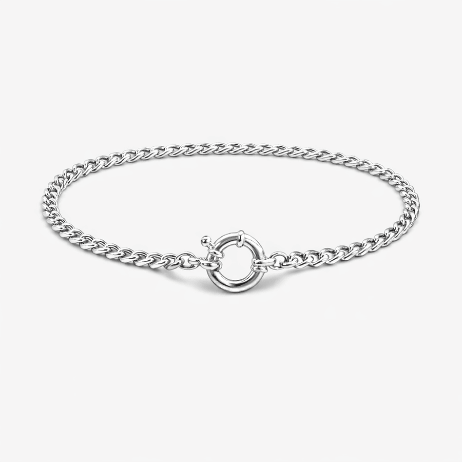 Bracelet femme LOCK IT QUEEN – maille gourmette pleine & fermoir bouée et argent 925 – bijoux fait main en argent 925 | Pitch & Néo