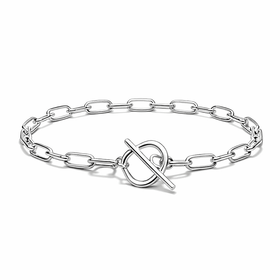 Bracelet femme MELT INTO ME, HOT STUFF – maille rectangulaire & fermoir toggle sculpté et argent 925 – bijoux fait main en argent 925 | Pitch & Néo