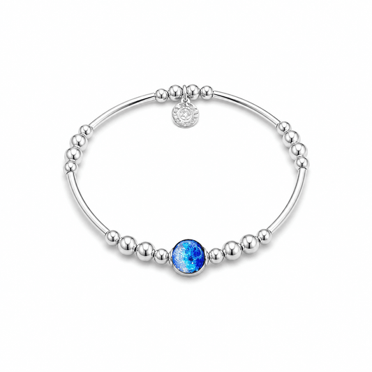 Bracelet femme perles tubes détail bleu argent 925 TOO BLUE TO BE NICE – bijoux fait main en argent 925 | Pitch & Néo