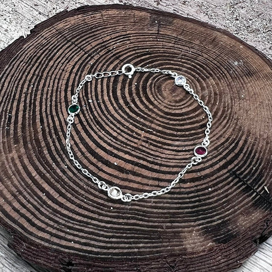 Bracelet femme RAINBOW JUICE – zircons façon diamant, rubis, saphir, émeraude, citrine et argent 925 – bijoux fait main en argent 925 | Pitch & Néo