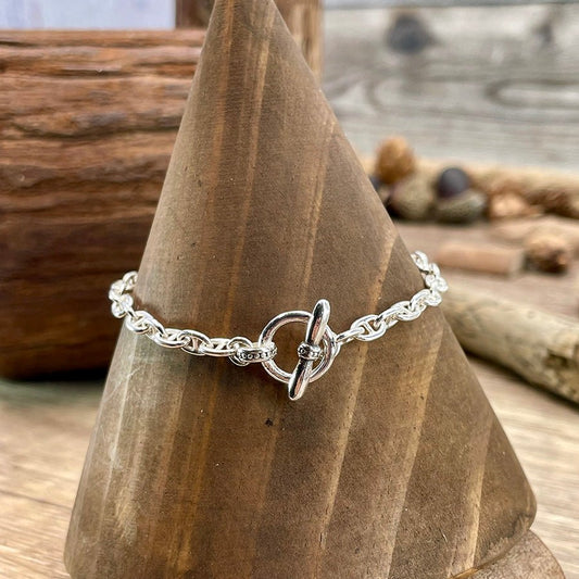 Bracelet femme ZIP IT & LOCK – chaîne marine torsadée & fermoir toggle stylisé et argent 925 – bijoux fait main en argent 925 | Pitch & Néo