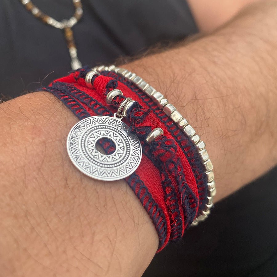 Bracelet homme EDGE LORD – argent 925 perles carrées – bijoux fait main en argent 925 | Pitch & Néo