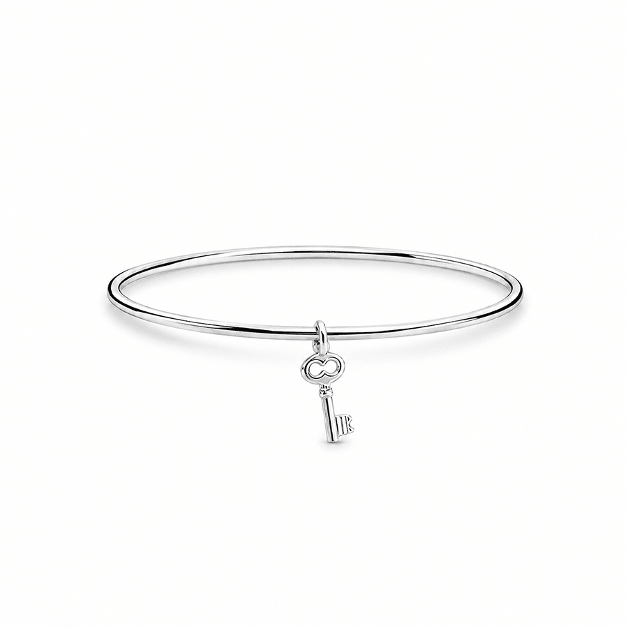 Bracelet jonc femme argent 925 HOLD THE KEY, BABY – pendentif clé – bijoux fait main en argent 925 | Pitch & Néo